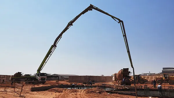 50X-6RZ truck-mounted concrete pump at the Kamoa Copper Mine Construction Project, DR Congo