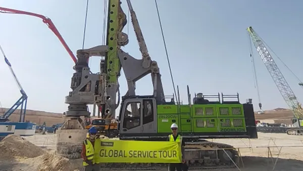 Foundation machinery at the four cities construction project, Saudi Arabia