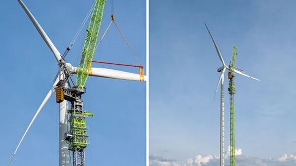 LW2800A-200NA wind turbine tower crane operating in Thailand