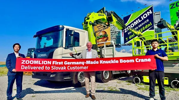 ZOOMLION Delivers First German-Manufactured Knuckle Boom Crane