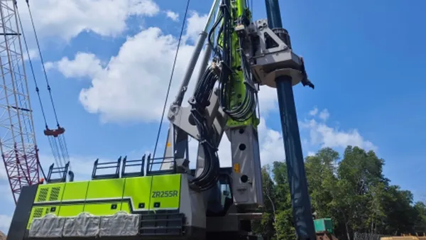 ZOOMLION ZR255R Rotary Drilling Rig Deployed on Malaysia's Pan Borneo Highway